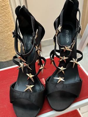 Migato black satin sandals new size 39