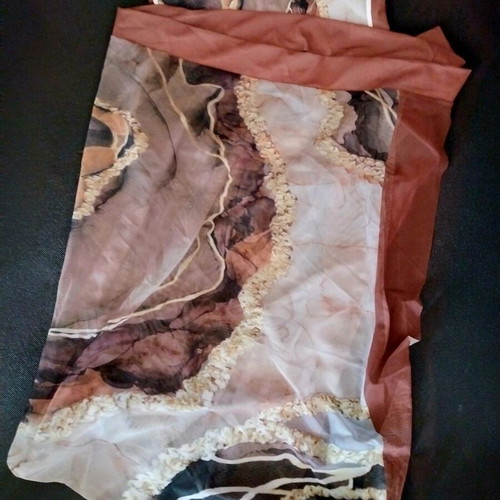 One-piece swimsuit new with pareo, size M, brown multicolor