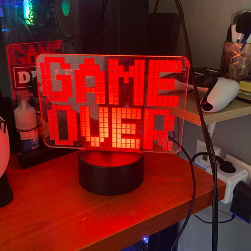 LED lamp “GAME OVER” RGB new, colorful gaming decoration