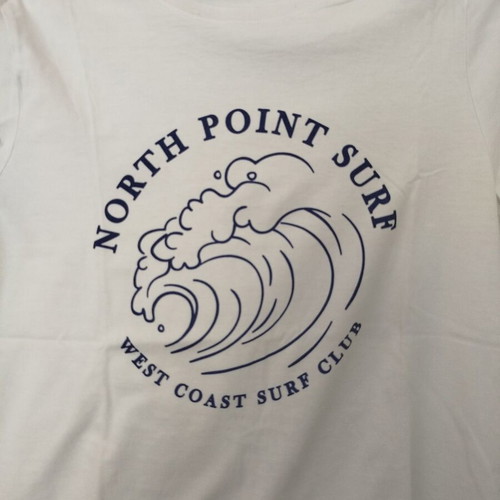 H&M White Boys' T-shirt 12-14 Years Like New with Wave Print