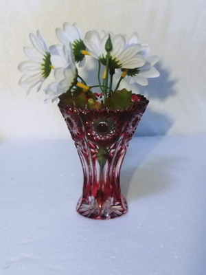 Small Cranberry Nachtmann Joska Crystal Vase from 1960s-70s like new