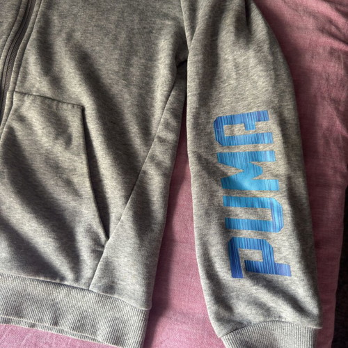 Puma hoodie with zipper like new, gray, size 152 cm