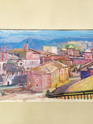 Vatopedi Mixed Technique Pastel Watercolor by Edy Legrand like new
