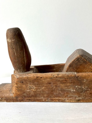 Wooden carpenter's plane used, folk collectible
