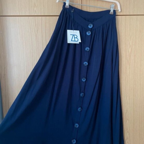 Helmi midi skirt new, navy blue with front buttons
