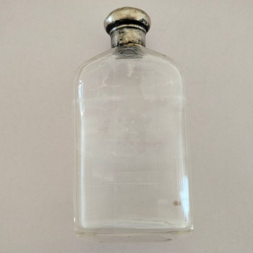 Glass bottle from barber set used