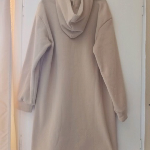 Beige dress with fleece lining and hood new