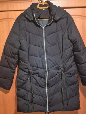Puffer jacket with hood black, like new, size XXL