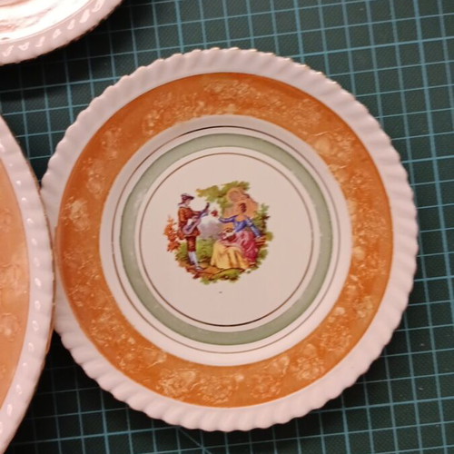 Vintage Kerameikos Plates used, set with 1 discolored dessert plate
