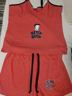 Σετ καλοκαιρινές πυτζάμες Betty Boop σαν καινούργιο, μέγεθος L, μαύρο πολύχρωμο