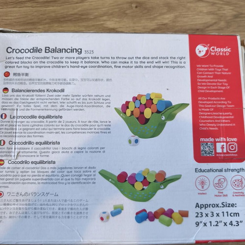 Wooden Crocodile Balancing Game, 20 pieces, age 3+