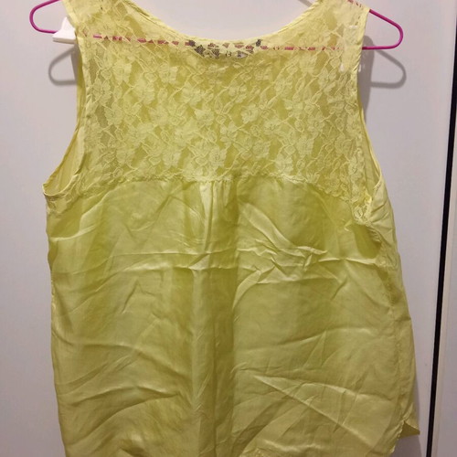 Zara summer blouse with lace, satin texture, like new, size L