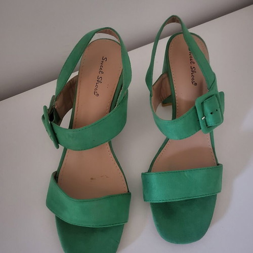 Celestino green sandals like new, size 39, with thick heel