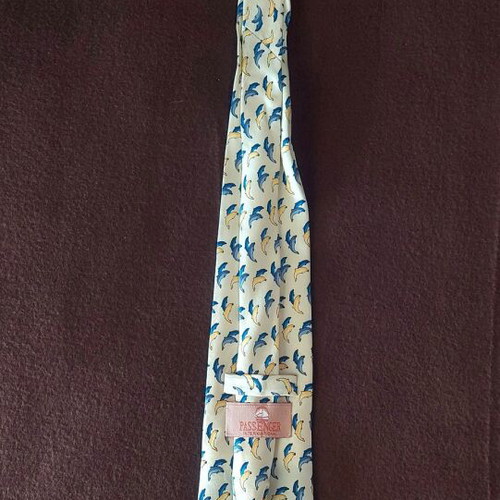 Passenger silk tie with dolphin print