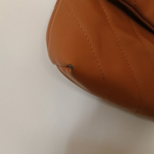 Shoulder bag like new, tan color with chain and quilted design