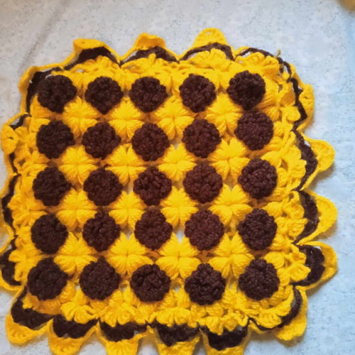 Knitted pillowcases new, set of 2, yellow brown