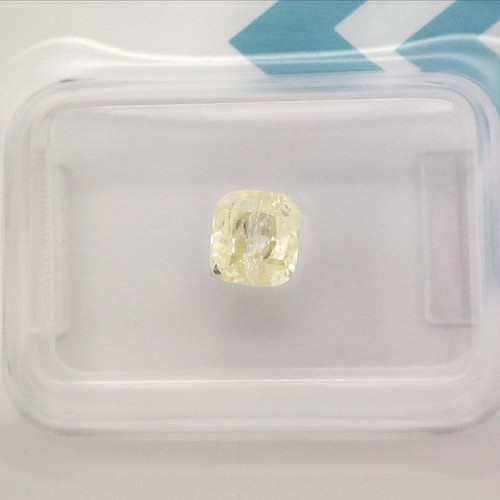 Diamond Fancy Yellow 1.01 ct natural, cushion shape, new