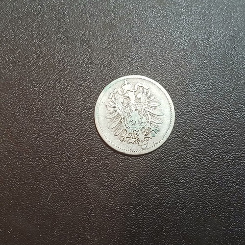 German 1875 Silver Mark Coin Emperor Wilhelm