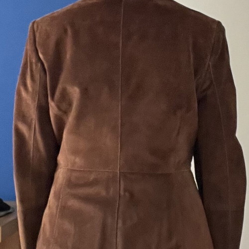 Marella brown castor leather jacket used, size small