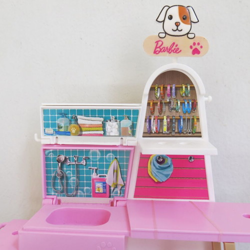 Barbie playset with pet boutique used, 2015, Mattel