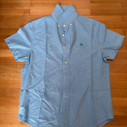 Penguin short-sleeve shirt size M like new, blue turquoise