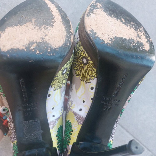 Miss Sixty peeptoe floral pumps used, size 37, multicolor