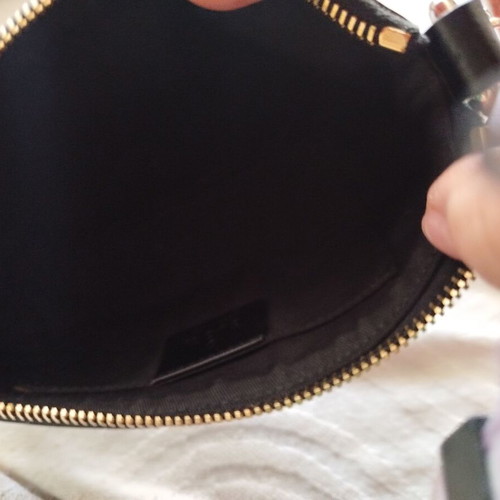 Gucci fabric wrist pouch like new, black