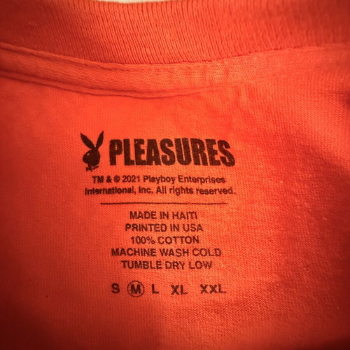 Pleasures x Playboy T-shirt medium size, like new, orange