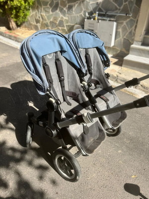 Bugaboo Donkey Twin stroller used with extension for third child