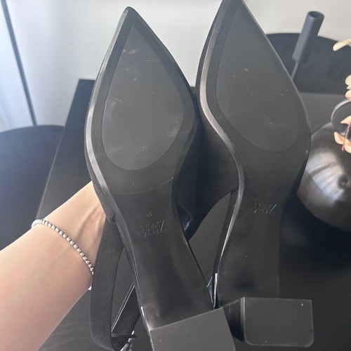 Zara Ballet Flats New Black Pointed Toe Size 38