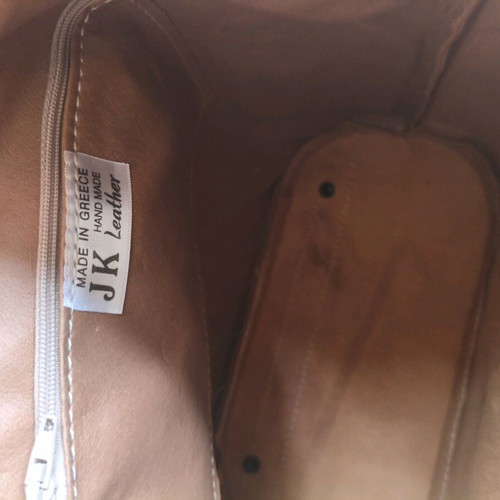 Handmade gold leather backpack new from Greek workshop