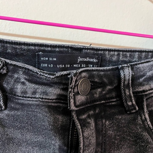 Stradivarius mom slim fit jeans like new, black, size L