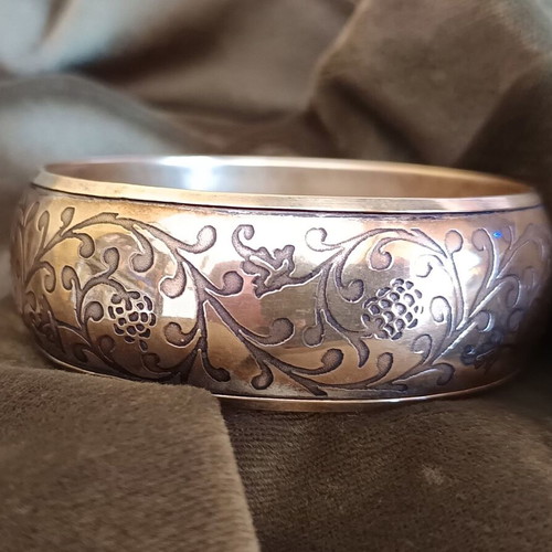 Bohemian Ethnic brass bracelet like new, golden color