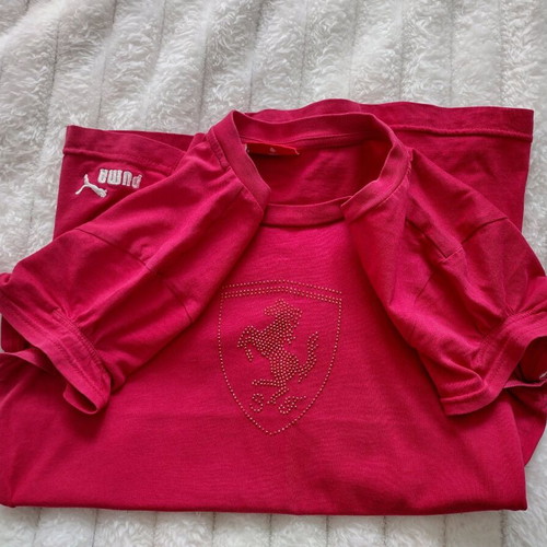 Puma Ferrari women's t-shirt used with crystals and round neckline