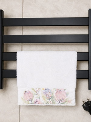 Electric Towel Warmer Radiator Black Touch Screen IPX4 New