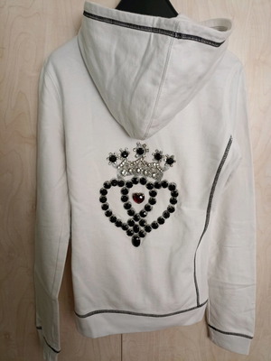 Twisted Heart hoodie used, size XS, white