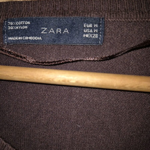 ZARA V-Neck Pullover Size M Brown Chocolate like new