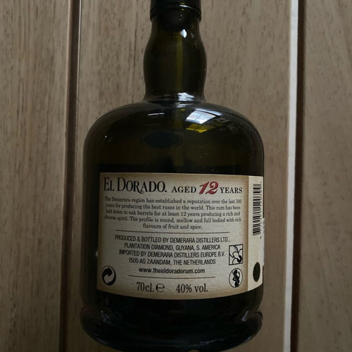 El Dorado 12 Rum bottle like new empty