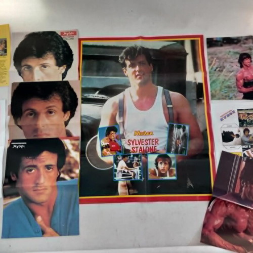 Sylvester Stallone posters and inserts used, 1980s Blek and Agori