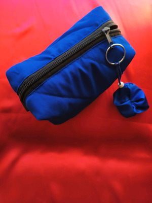 Handmade toiletry bag blue royal new, soft fabric