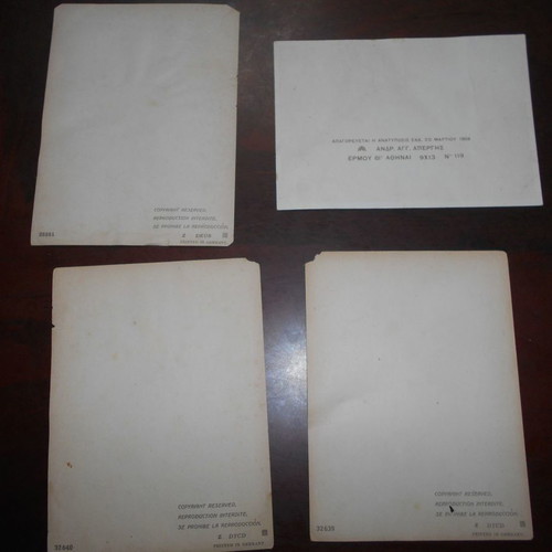 Chromolithograph postcards used, 4 pieces, 1958 and German
