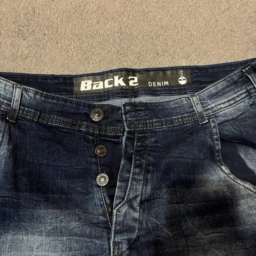 Men's denim jeans with elastic waist like new, size M, blue