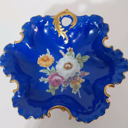 Vintage Winterling Ruslau Bavaria serving platter, blue and gold, 21cm