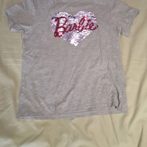 H&M Barbie T-shirt 8-10 years grey, like new