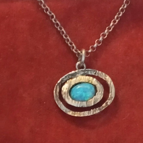 Silver necklace 925 with opal like new