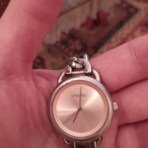 Oxette stainless steel watch like new, pink dial, 19cm