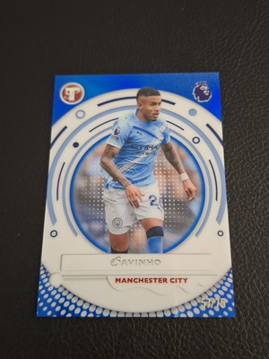 Savinho 2025-26 Topps Pristine Manchester City Blue Parallel Card 57/75