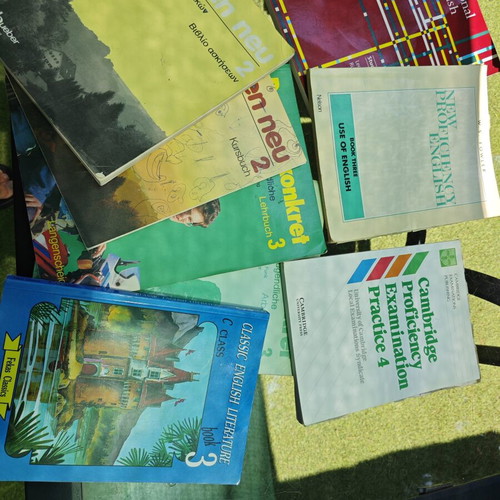 English and German language learning books used, pack