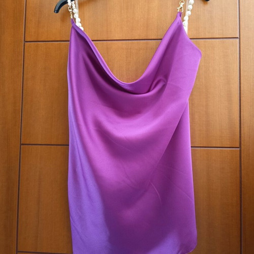 Sativ Draped Lingerie Top new fuchsia with pearl straps