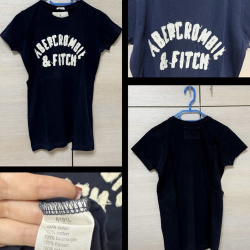 Abercrombie & Fitch navy blue cotton t-shirt Small, brand new